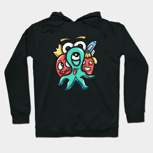 Octopus Monster Hoodie by happymonday